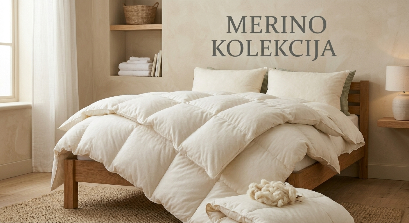 Poplun od ovčje merino vune na krevetu