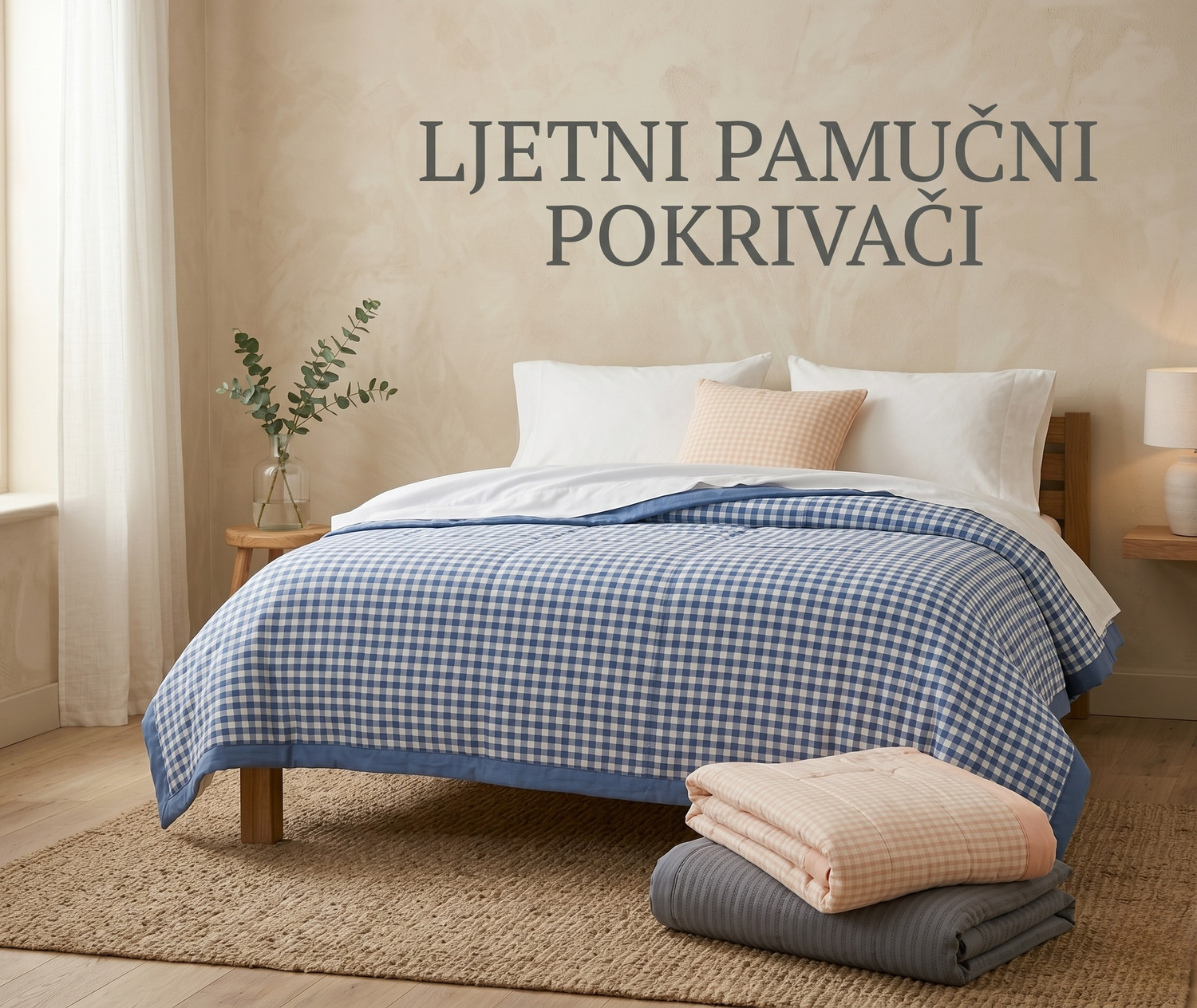 ljetni pamučni pokrivač na krevetu u više boja