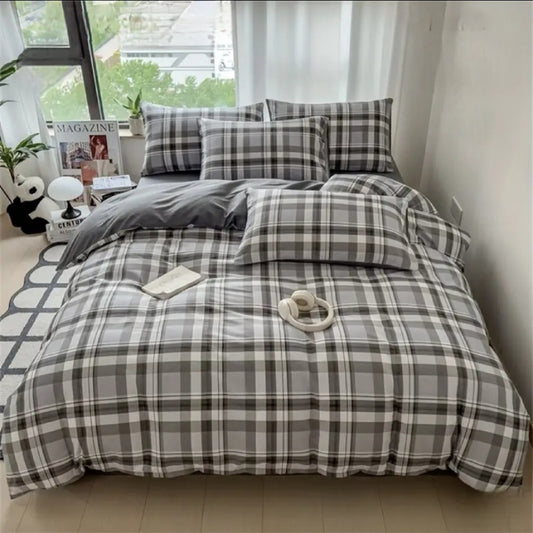 Navlaka za poplun "Karirani Sivo-Bijeli"