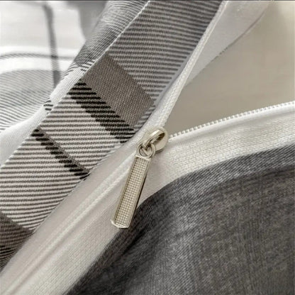 Navlaka za poplun "Karirani Sivo-Bijeli"